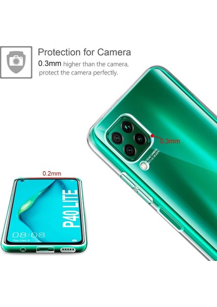 Huawei P40 Lite Kılıf Premium Şeffaf Silikon Kılıf modelleri