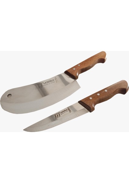 Sürmene Kasap-Kurban-Mutfak Bıçağı ve Salata Soğan Pide Kebaçı Zırh Bıçağı 2 Li Set