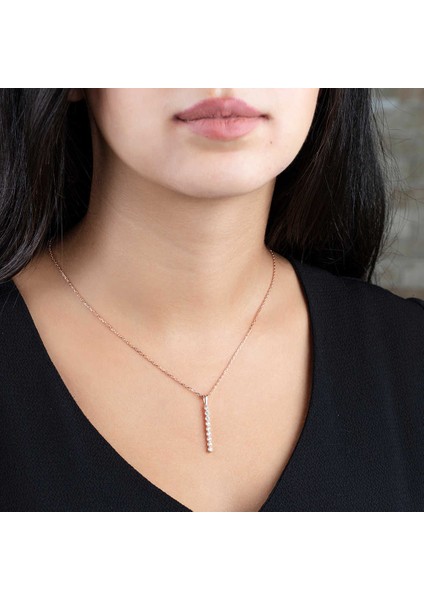 Sıralı Zirkon Taşlı Sarı 925 Ayar Gümüş Kadın Kolye fiyatları