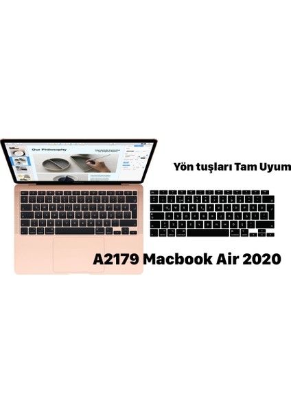 Apple Macbook Air 2020 A2179 13" 13.3" Touch Id Türkçe Silikon Q Klavye Koruyucu