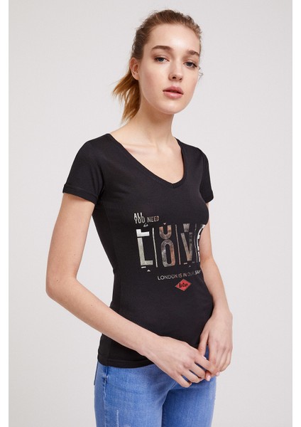 Love Kadın V Yaka T-Shirt modelleri