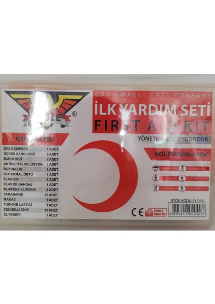 Iy 069 Plastik Ilk Yardım Seti Boyunluklu
