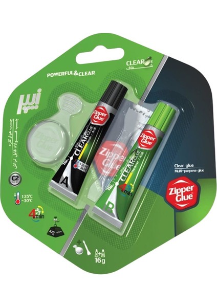15 Adet Zipper Glue Iran Çift Karışımlı Yapıştırıcı 16 gr Şeffaf modelleri
