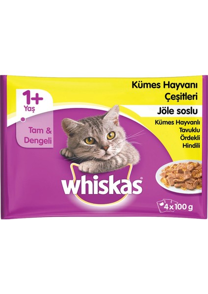 Whiskas multipack Pouch Kümes Hayvanı Çeşit 4'lü x 4 Adet