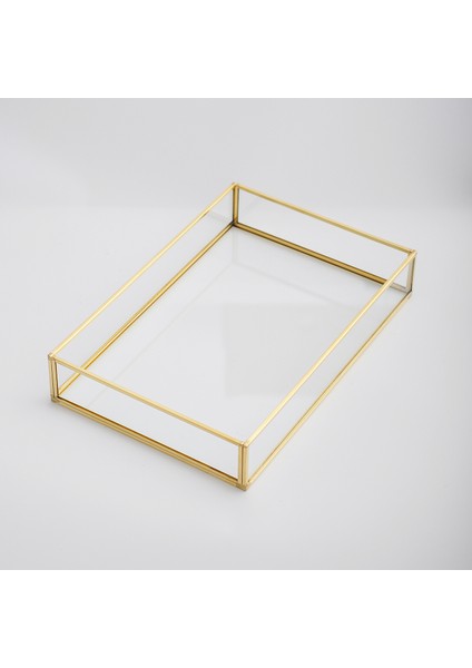 Nişan Tepsisi Sunum Kahve Söz Dekoratif Gold Pirinç Brass 30X20X6CM fiyatları