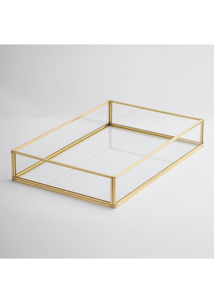 Nişan Tepsisi Sunum Kahve Söz Dekoratif Gold Pirinç Brass 30X20X6CM fırsatları
