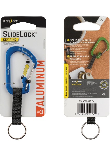 Nite Ize Slidelock® Alüminyum Karabiner Keyring Anahtarlık