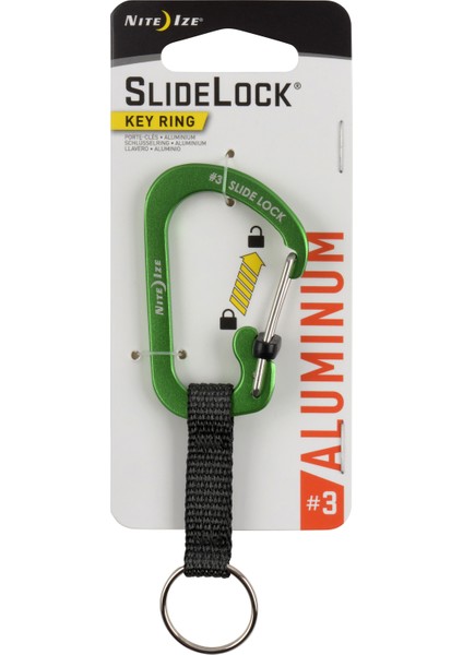 Nite Ize Slidelock® Alüminyum Karabiner Keyring Anahtarlık