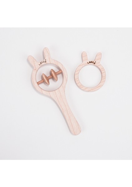Ahşap Tavşan Dişlik Seti Naturel