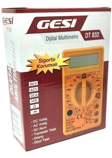 DT-832 Dijital Multimetre Ölçü Aleti