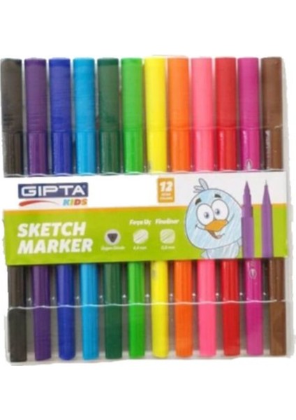 Sketch Üçgen Gövde Keçeli Kalem 12'li