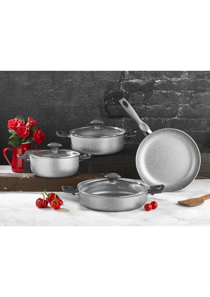 Fred 7'li Tencere Seti Gri Renk