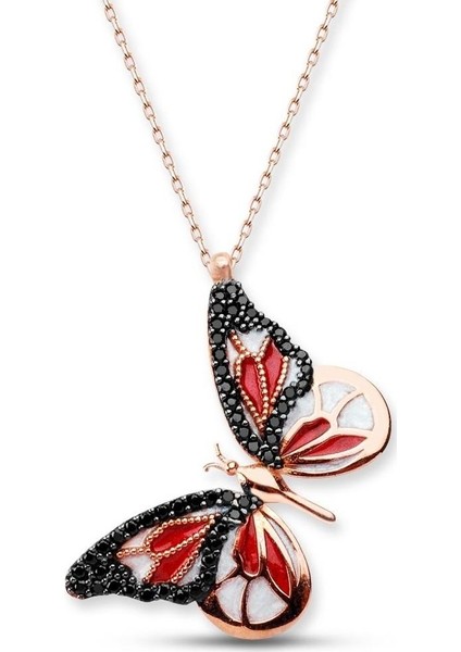 925 Ayar Gümüş Masumiyet Mavi Kelebek Kolye