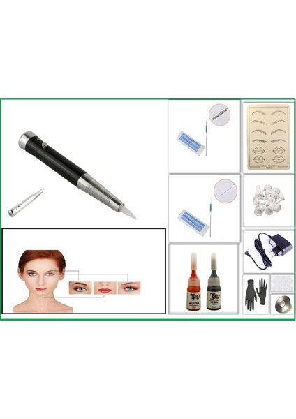 XL-3007 Kalem Tipi Kalıcı Makyaj Makinası Seti - 10 Parça