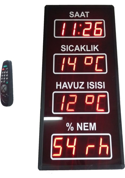 Dijital Havuz Sıcaklık Klor Ph Göstergesi(Display Boyu 76MM)