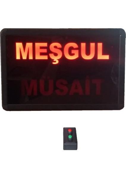 Kumandalı Şerit Ledli Meşgul / Müsait Yazısı Kasa : 20X26 cm