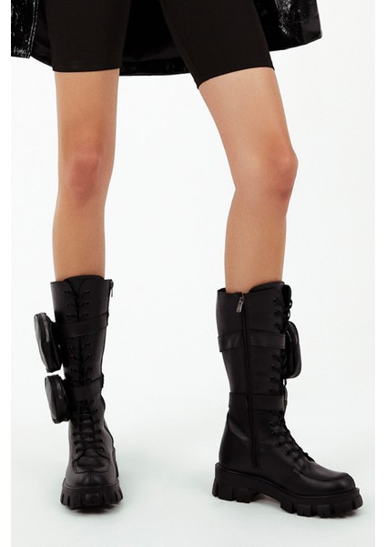 Kadın Yan Tarafından Gerçek Çantalı Fermuarlı Çizme Es000224Scc fırsatları