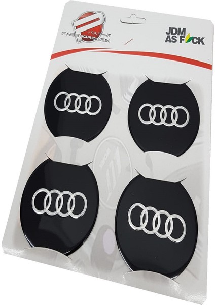 Jant Göbeği Arma Audi Alüminyum 60 mm 4'lü Set Siyah