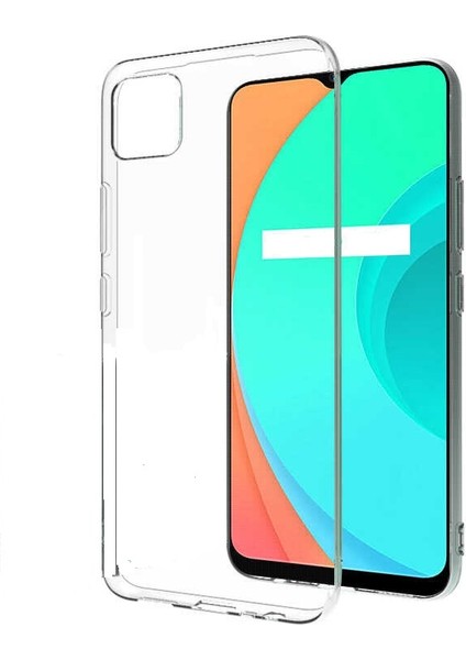 Realme C11 Kılıf Lüx Silikon Kılıf Şeffaf + Nano Ekran Koruyucu