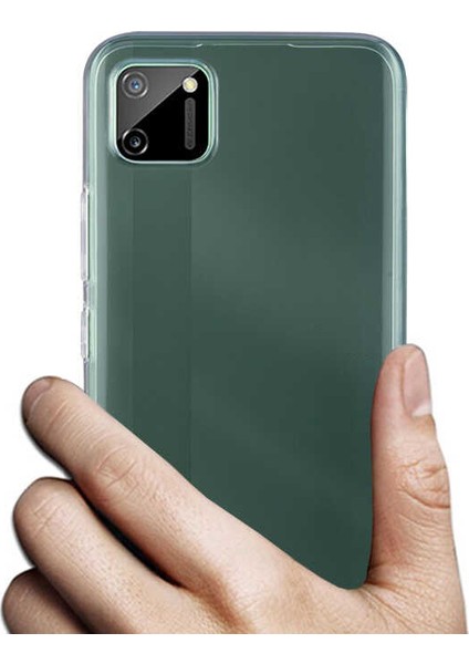 Realme C11 Kılıf Lüx Silikon Kılıf Şeffaf + Tam Kaplayan 5D Cam Ekran Koruyucu fiyatları