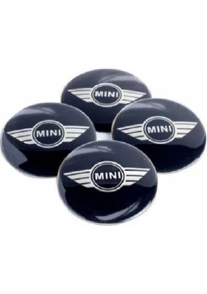 Jant Göbeği Arma Mini Cooper Plasto Damla 60 mm 4'lü Set Siyah