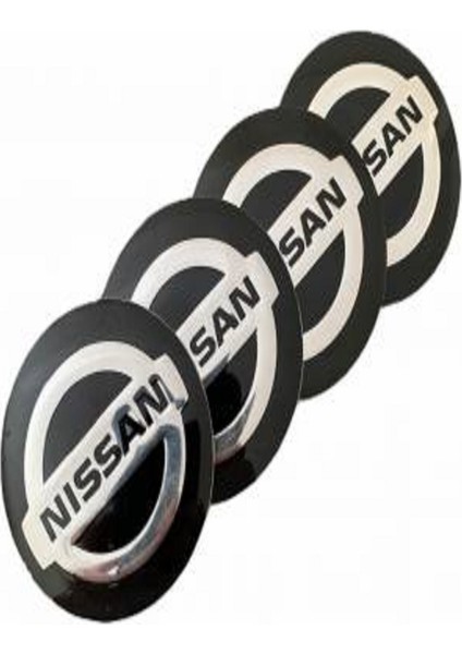 Jant Göbeği Arma Nissan Alüminyum 60 mm 4'lü Set Siyah