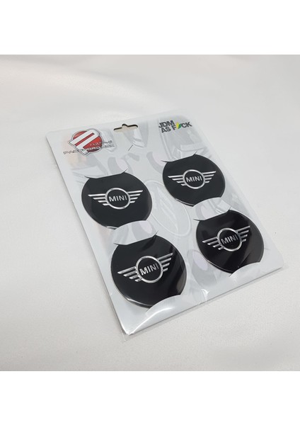 Jant Göbeği Arma Mini Cooper 60 mm 4'lü Set Siyah Alüminyum
