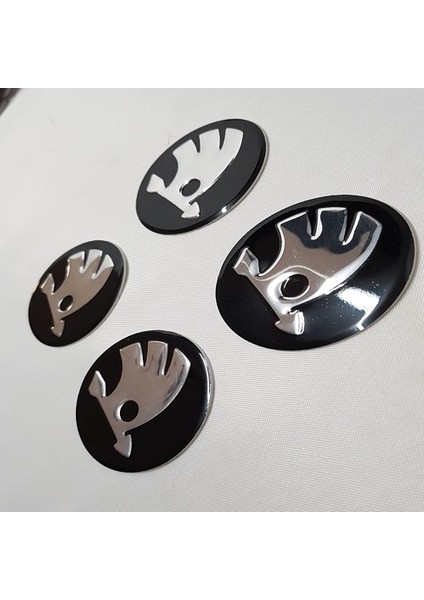 Jant Göbeği Arma Skoda Alüminyum 60 mm 4'lü Set Siyah