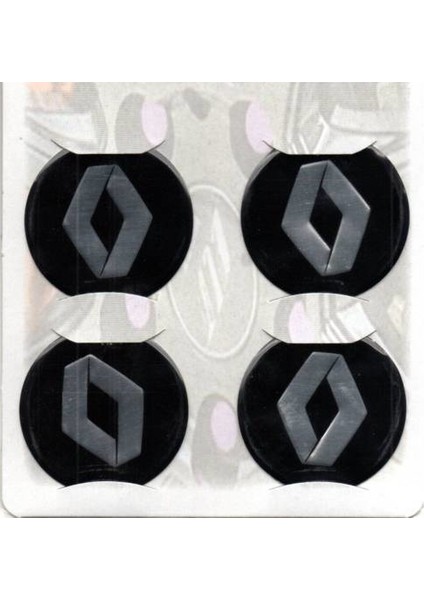 Jant Göbeği Arma Renault Alüminyum 60 mm 4'lü Set Siyah