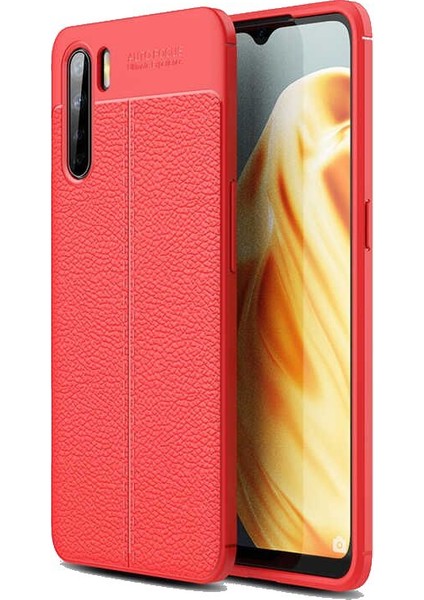 Oppo A91 Deri Görünümlü Lux Niss Silikon Kılıf