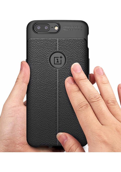 One Plus 5 Deri Görünümlü Lux Niss Silikon Kılıf
