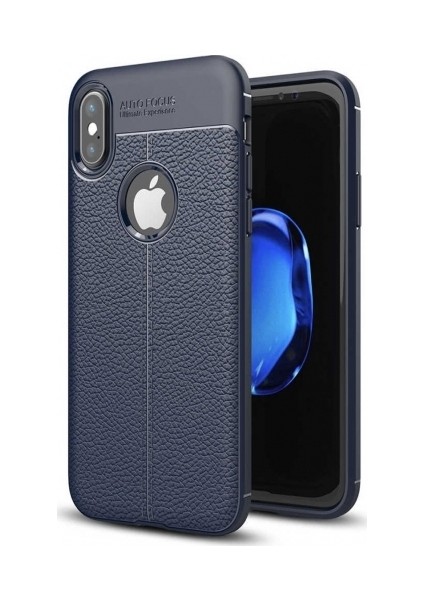 Apple iPhone XS Max Deri Görünümlü Lux Niss Silikon Kılıf