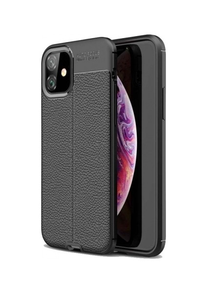 Apple iPhone 11 Pro Max Deri Görünümlü Lux Niss Silikon Kılıf