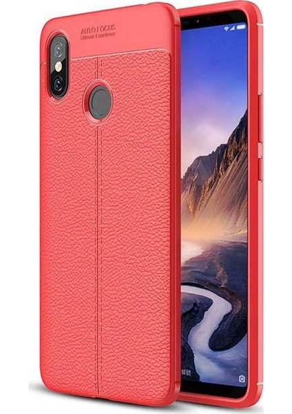 Xiaomi Mi Max 3 Deri Görünümlü Lux Niss Silikon Kılıf
