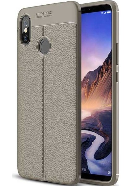 Xiaomi Mi Max 3 Deri Görünümlü Lux Niss Silikon Kılıf