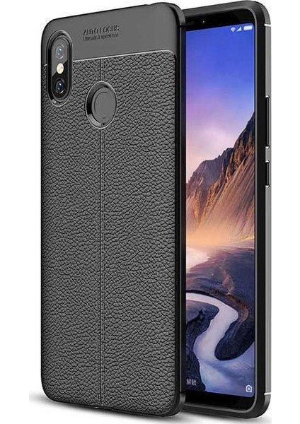 Xiaomi Mi Max 3 Deri Görünümlü Lux Niss Silikon Kılıf