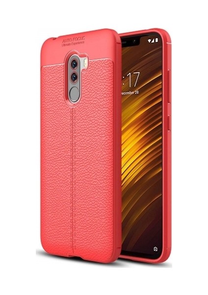 Xiaomi Pocophone F1 Deri Görünümlü Lux Niss Silikon Kılıf