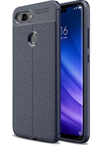 Xiaomi Mi 8 Lite Deri Görünümlü Lux Niss Silikon Kılıf