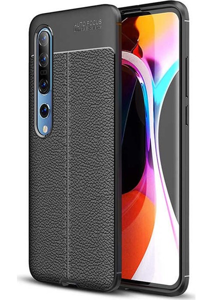Xiaomi Mi 10 Deri Görünümlü Lux Niss Silikon Kılıf
