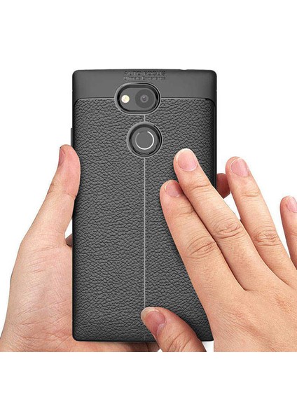 Sony Xperia Xa2 Deri Görünümlü Lux Niss Silikon Kılıf