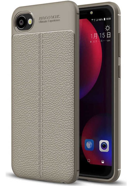 Htc Desire 12 Deri Görünümlü Lux Niss Silikon Kılıf