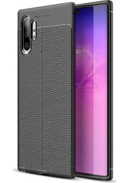 Samsung Galaxy Note 10+ Plus Deri Görünümlü Lux Niss Silikon Kılıf