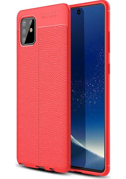 Samsung Galaxy Note 10 Lite (A81) Deri Görünümlü Lux Niss Silikon Kılıf
