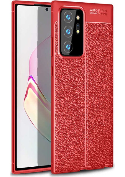 Samsung Galaxy Note 20 Ultra Deri Görünümlü Lux Niss Silikon Kılıf