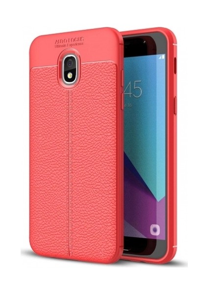 Samsung Galaxy J7 Pro Deri Görünümlü Lux Niss Silikon Kılıf