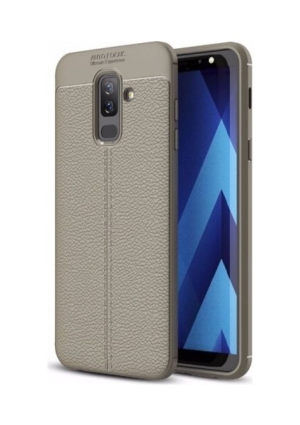 Samsung Galaxy A6+ Plus Deri Görünümlü Lux Niss Silikon Kılıf