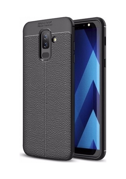 Samsung Galaxy A6+ Plus Deri Görünümlü Lux Niss Silikon Kılıf