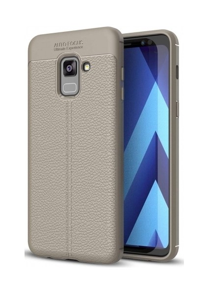 Samsung Galaxy A8 2018 Deri Görünümlü Lux Niss Silikon Kılıf
