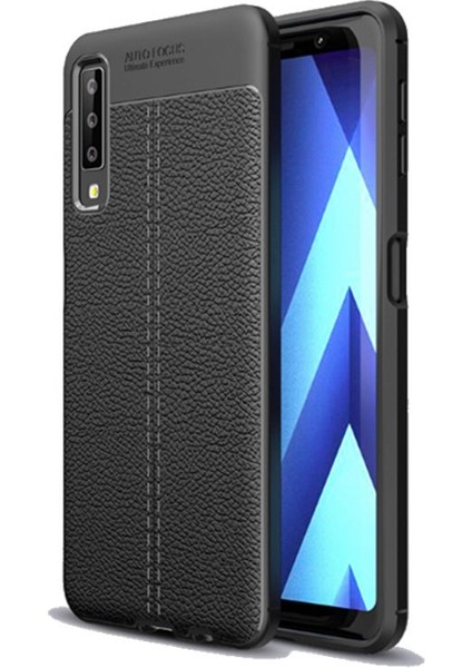 Samsung Galaxy A7 2018 Deri Görünümlü Lux Niss Silikon Kılıf