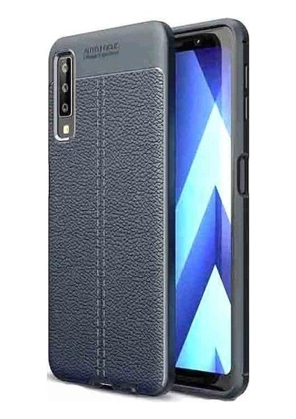 Samsung Galaxy A7 2018 Deri Görünümlü Lux Niss Silikon Kılıf